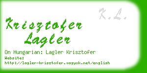 krisztofer lagler business card